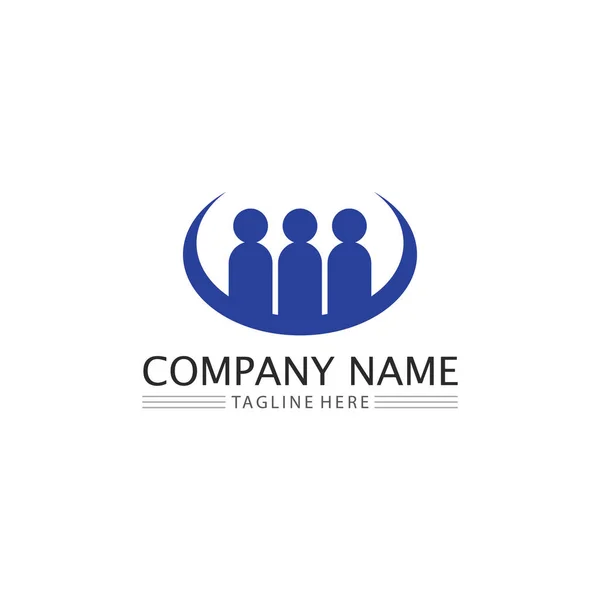 Menschen Logo Team Erfolg Menschen Arbeiten Gruppe Und Gemeinschaft Gruppe — Stockvektor