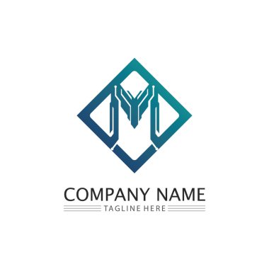 M Harfi Logo Şablonu iş ve kimlik tasarım logosu