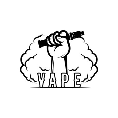vape ve buhar logosu duman vektörü ve buharlaştırma cihazı ve yaşam tarzı modern sigara için tasarım ayarla