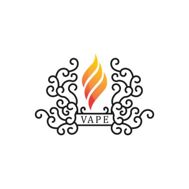 vape ve buhar logosu duman vektörü ve buharlaştırma cihazı ve yaşam tarzı modern sigara için tasarım ayarla