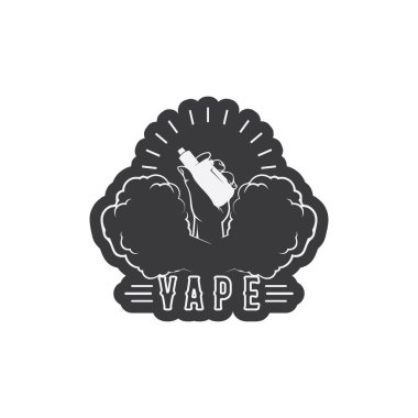 vape ve buhar logosu duman vektörü ve buharlaştırma cihazı ve yaşam tarzı modern sigara için tasarım ayarla