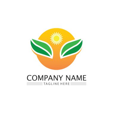 İŞ VECTOR GREEN ECOLOJY DESİGN İKONU 'NUN BAĞIRILMASI VE DOĞAN Ağaç Logosu