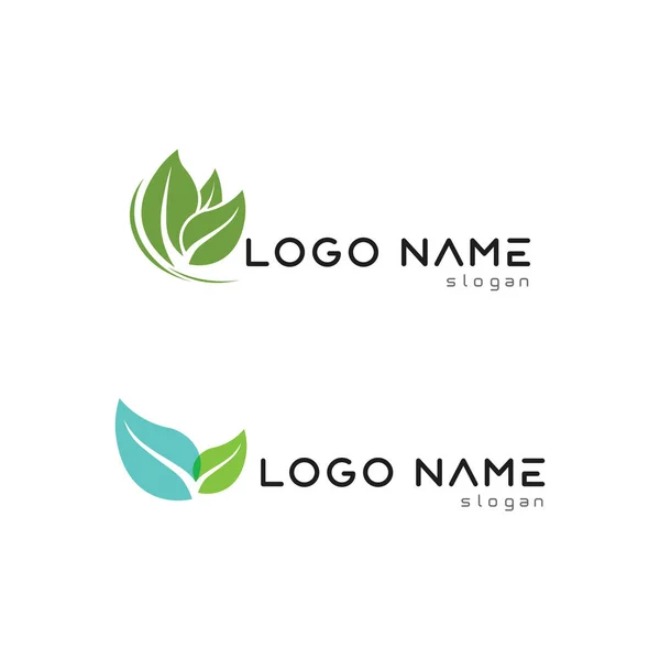 Logo Pour Les Feuilles Les Arbres Naturels Pour Conception Écologie — Image vectorielle