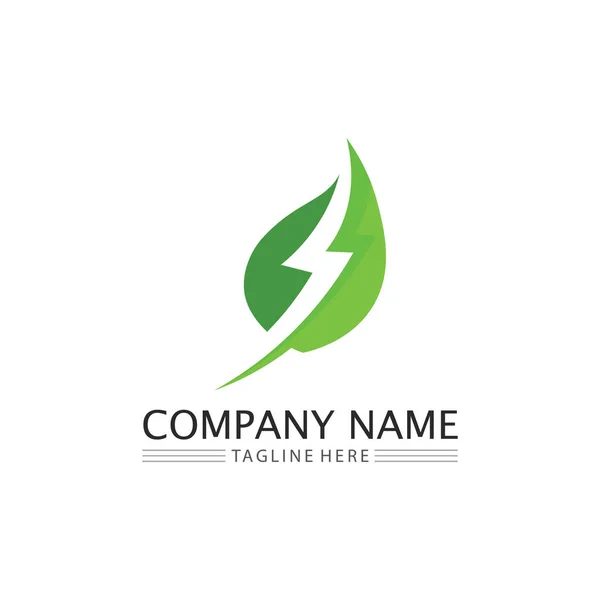 Wektor Liści Drzew Zielone Logo Przyjazne Koncepcji Projektowania — Wektor stockowy
