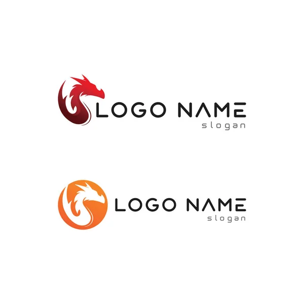 Dragon Design Logo Vettoriale Icona Illustrazione Disegno Logo Modello Fantasia — Vettoriale Stock