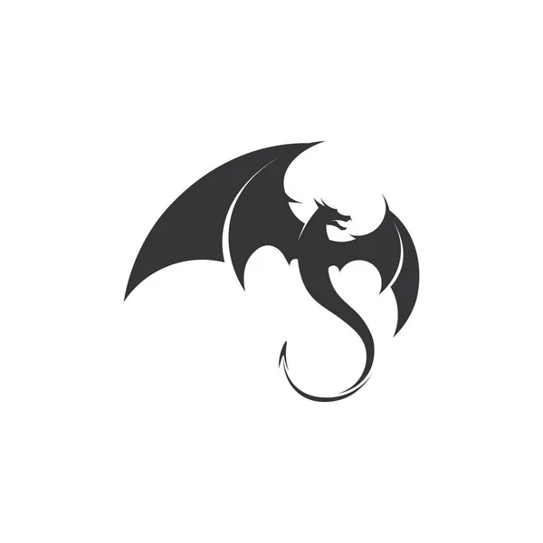 Dragon Design Logo Wektor Ikona Ilustracja Projekt Logo Szablon Fantasy — Wektor stockowy