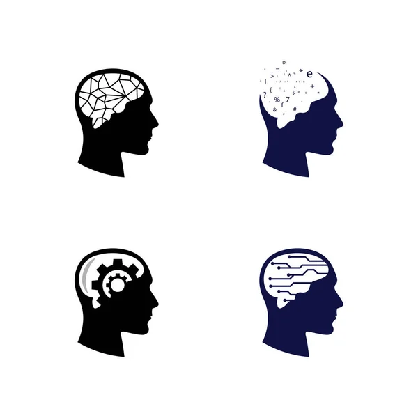 Salud Cerebro Vector Ilustración Icono Plantilla Diseño — Archivo Imágenes Vectoriales