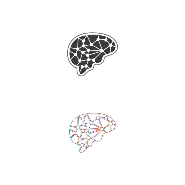 健康脳ベクターイラストアイコンテンプレートデザイン — ストックベクタ