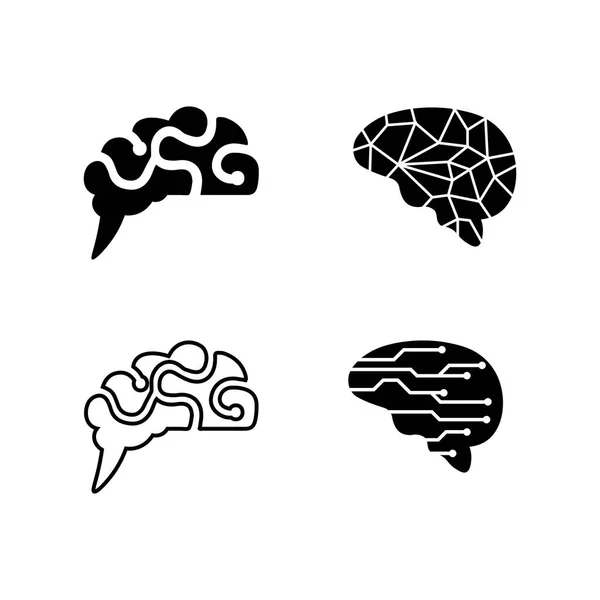 健康脳ベクターイラストアイコンテンプレートデザイン — ストックベクタ