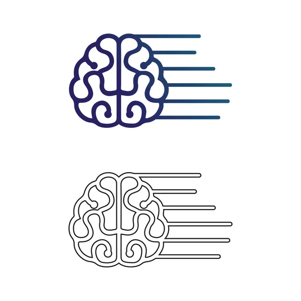 Modèle Icône Illustration Vectorielle Cerveau Santé — Image vectorielle