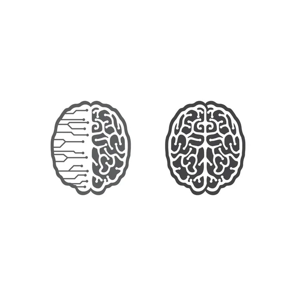 Modèle Icône Illustration Vectorielle Cerveau Santé — Image vectorielle