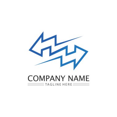 Müzik, ortam, oyun, dijital ses ve hız, finans, iş şablonu logosu için ok logosu vektörü