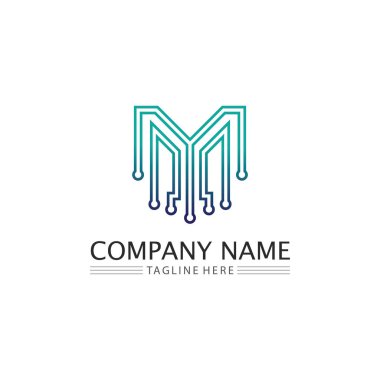 M Letter and M font icon  Logo Template vector illustration design