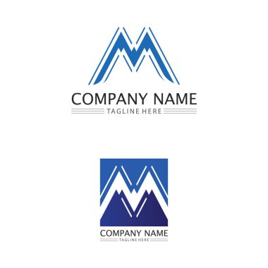 M Letter and M font icon  Logo Template vector illustration design