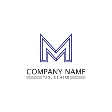 M Harfi Logo Şablonu iş ve kimlik tasarım logosu