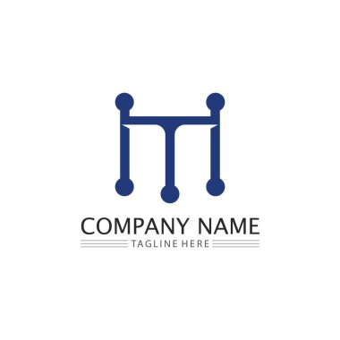 M Harfi Logo Şablonu iş ve kimlik tasarım logosu