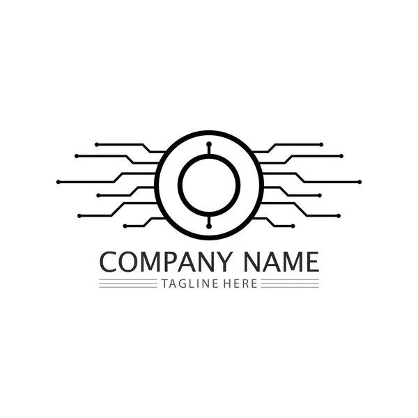 Letter Font Logo Business Technology Circle Logo Symbols Vector Design — Stockvektor