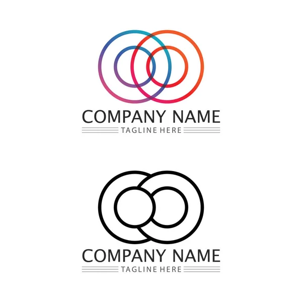 Letter Font Logo Business Technology Circle Logo Symbols Vector Design — Image vectorielle