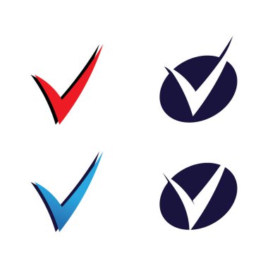 V Letter Logo and checklist Template vector icon illustration