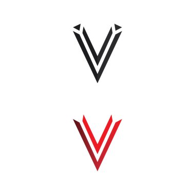 V Harfi Yıldırım Logo Şablonu vektör resimleme tasarımı