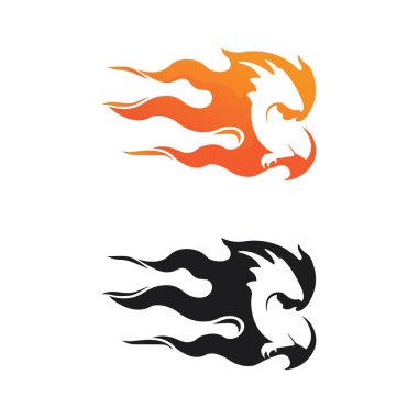 Dragon Design logo vektör simgesi çizim logo şablonu fantezi hayvanları