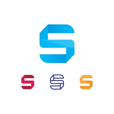 S harfi logo tasarım vektörü