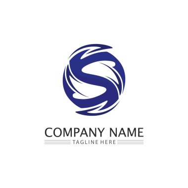 S harfi logo tasarım vektörü