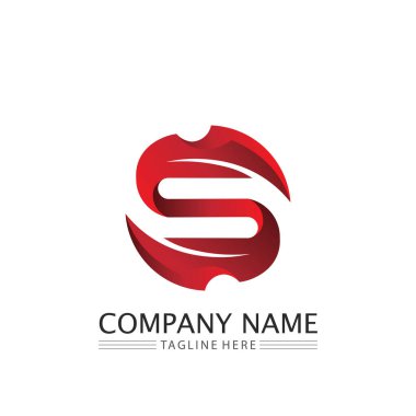 S harfi logo tasarım vektörü