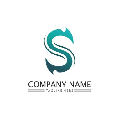 S harfi logo tasarım vektörü