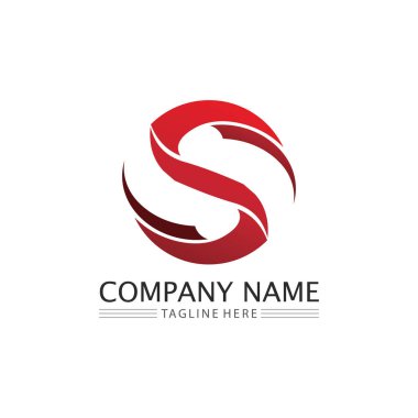 S harfi logo tasarım vektörü