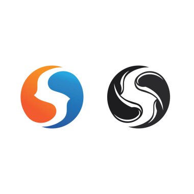 S harfi logo tasarım vektörü
