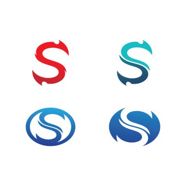 S harfi logo tasarım vektörü