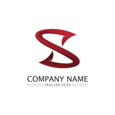 S harfi logo tasarım vektörü