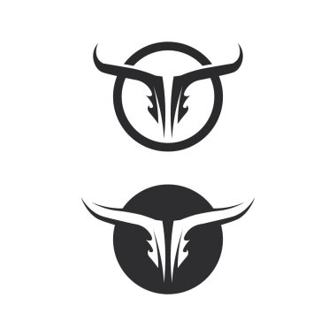 Boğa logosu ve boynuz logo simgesi kalkanı