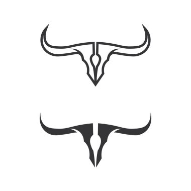 Boğa logosu ve boynuz logo simgesi kalkanı