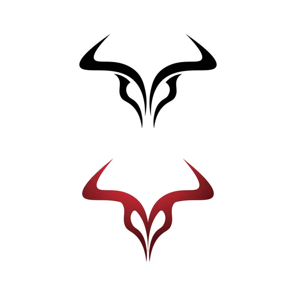 Stier Logo Und Horn Abzeichen Logo Symbol Schild — Stockvektor