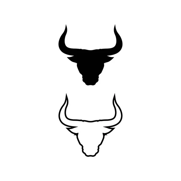 Bull Logo Horn Badges Logo Icon Shield — Stock Vector