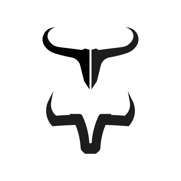 Bull Logo Horn Badges Logo Icon Shield — Stock Vector