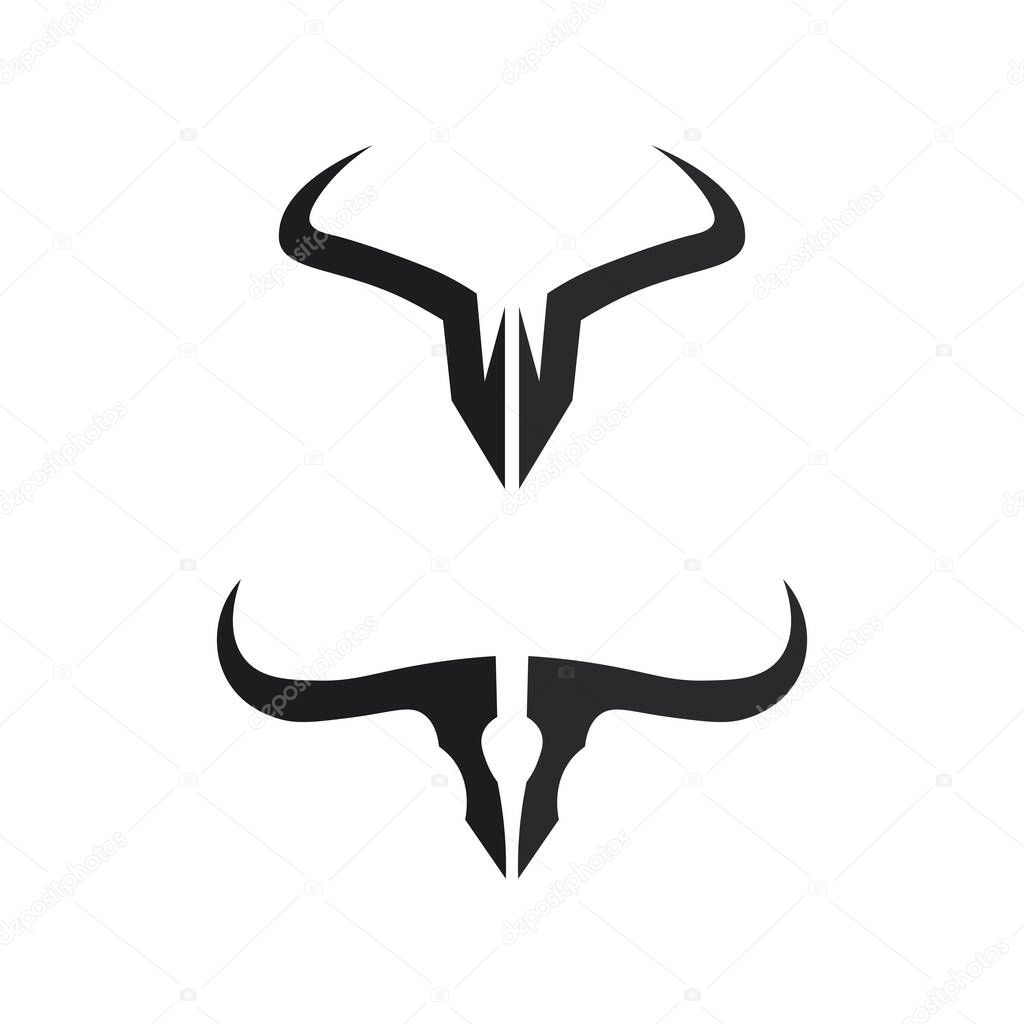 Bull logo and horn badges logo icon shield
