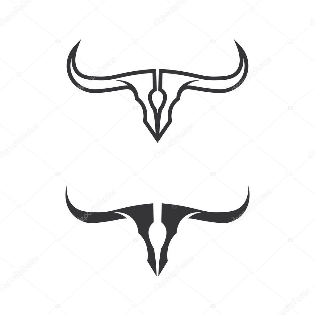 Bull logo and horn badges logo icon shield