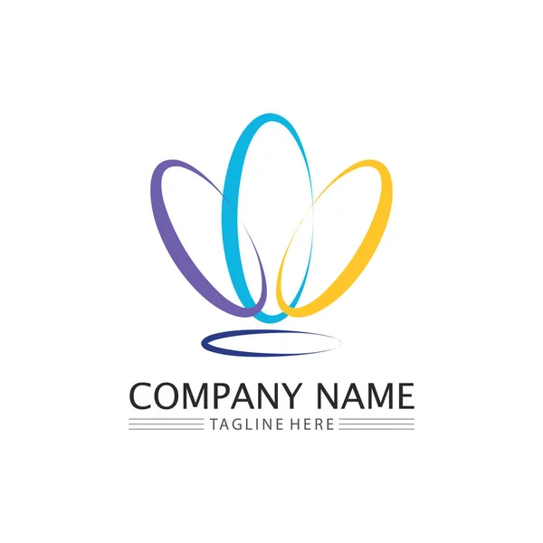 Ícone Negócios Vetor Design Logotipo — Vetor de Stock