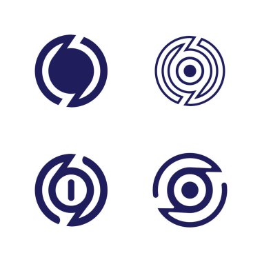 O halka logo işi ve daire logo tasarım vektörü