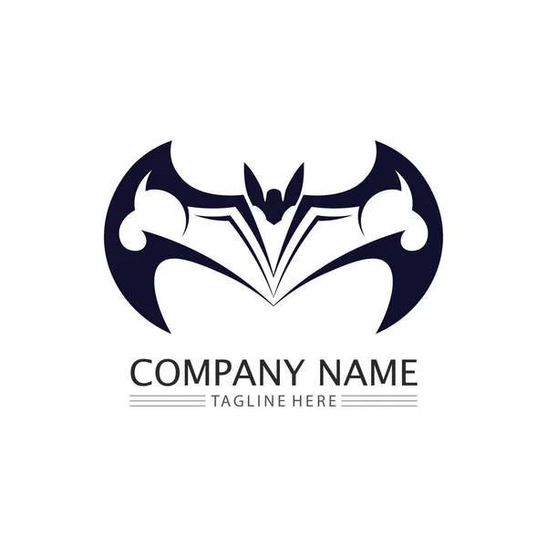 Pipistrello Ala Vettore Icona Logo Modello Illustrazione Design — Vettoriale Stock