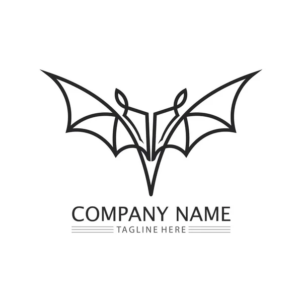 Pipistrello Ala Vettore Icona Logo Modello Illustrazione Design — Vettoriale Stock