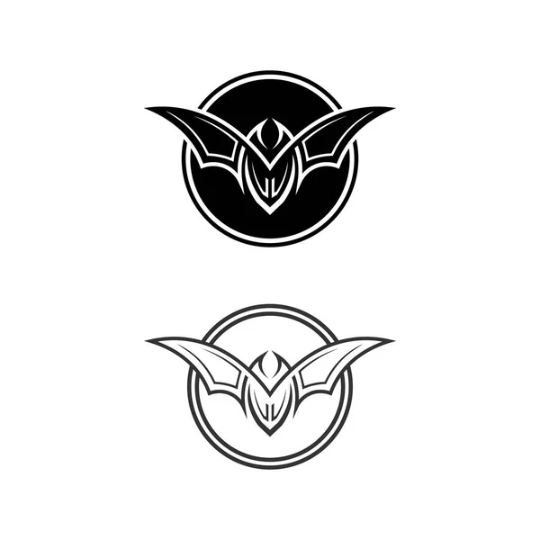 Yarasa Vektör Simgesi Logo Şablonu Çizim Tasarımı — Stok Vektör