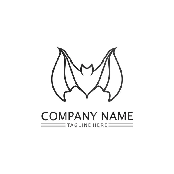 Vleermuis Logo Vector Pictogram Logo Template Illustratie Ontwerp — Stockvector