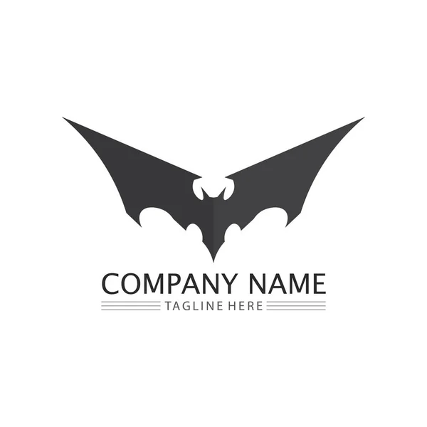 Bat Asa Vetor Ícone Logotipo Modelo Ilustração Design — Vetor de Stock
