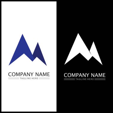 M Harfi Logo Şablonu vektör çizimi tasarımı