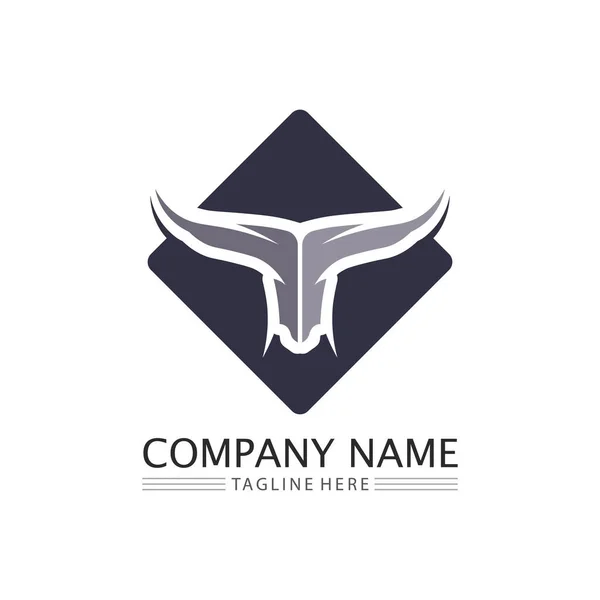 Logo Byka Symbole Wektor Szablon Ikony Aplikacji — Wektor stockowy