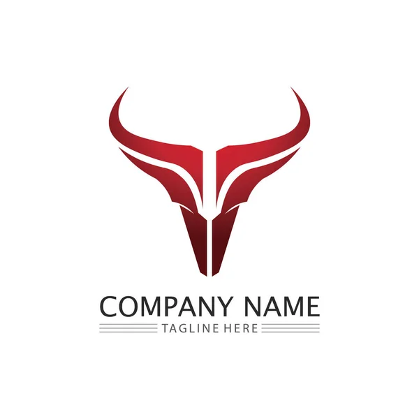Logo Rogu Byka Symbol Szablon Wektor Ikony Aplikacji — Wektor stockowy